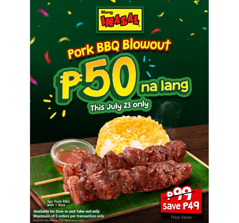 One Day Only: Mang Inasal celebrates ₱50 Pork BBQ Blowout this July 23