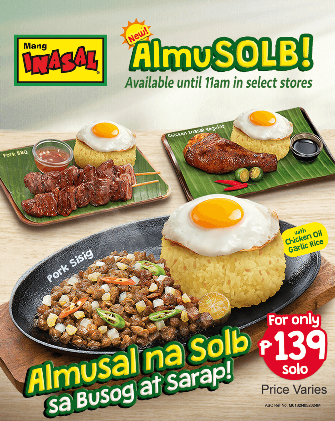 Mang Inasal, AlmuSOLB. Breakfast Meal, Pork BBQ, Chicken Inasal, Sisig